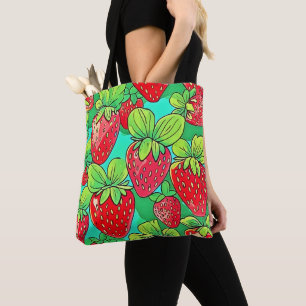 Bolso De Tela Patrón de arte pop de fresa