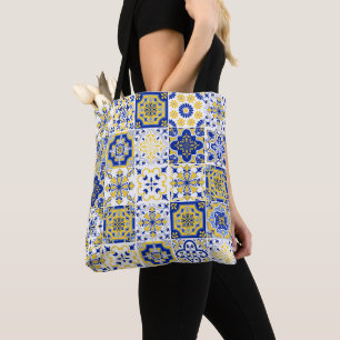 Bolso De Tela Patrón de azulejos portugueses 