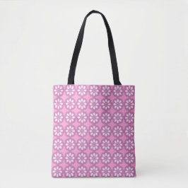 Bolso De Tela Patrón de Baldosa Retro Flor de Cerezo Rosa 