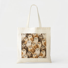 Bolso De Tela Patrón de bandada de lechuza común ave del bosque