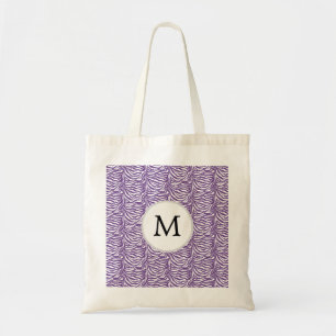 Bolso De Tela Patrón de bandas de cebra púrpura monograma person