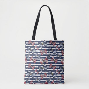 Bolso De Tela Patrón de bandas de cinta patriótica
