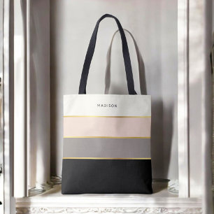 Bolso De Tela Patrón de bandas femeninas simples con su nombre