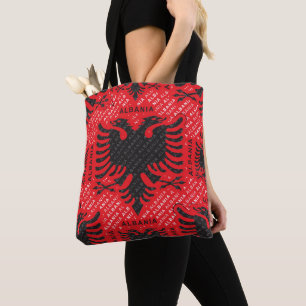 Bolso De Tela patrón de bandera albanesa 2