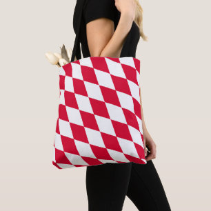 Bolso De Tela Patrón de bandera de diamantes de Baviera roja y b