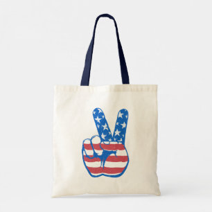 Bolso De Tela Patrón de bandera estadounidense de paz