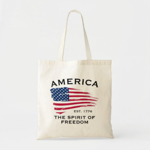 Bolso De Tela Patrón de bandera estadounidense de rayas rojas, b