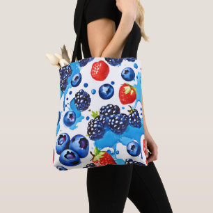 Bolso De Tela Patrón de Berry vibrante