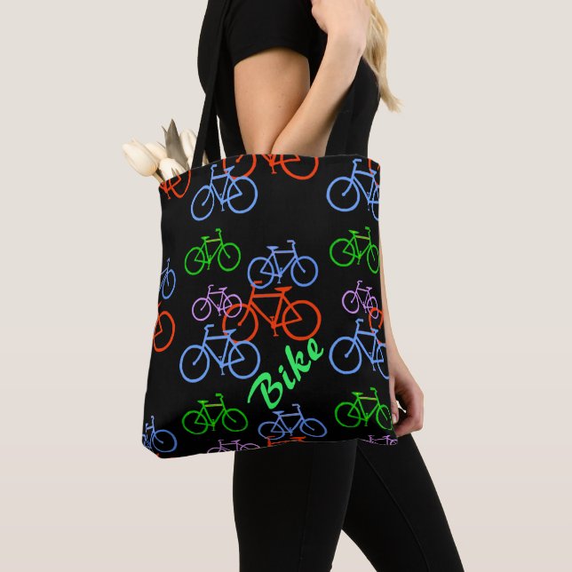 Bolso De Tela Patrón de bicicleta colorido (Detalle)