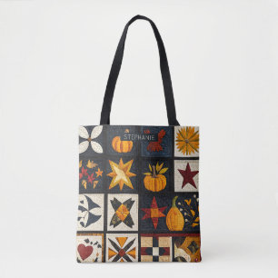 Bolso De Tela Patrón de bloque de la pila de otoño Cosecha Rus