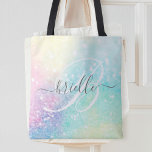 Bolso De Tela Patrón de Bonito glamuroso y colorido purpurina<br><div class="desc">Moda estética de fondo purpurina bokeh de bonito en hermosos colores pastel,  que puede personalizar con su monograma y/o nombre personalizado.</div>