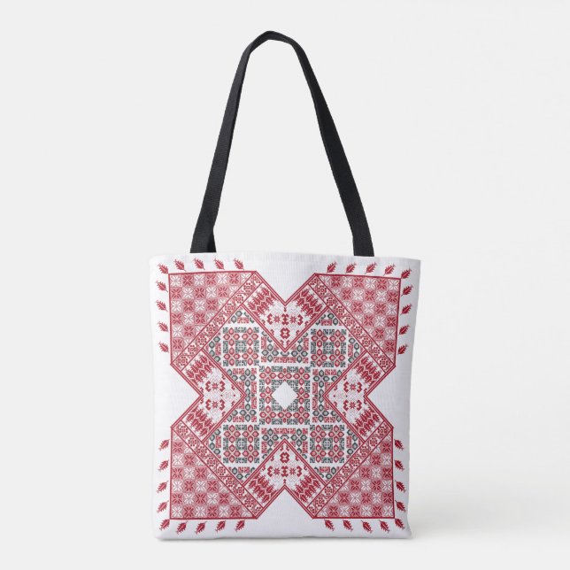 Bolso De Tela Patrón de bordado palestino (Reverso)