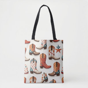 Bolso De Tela Patrón de botas de vaca