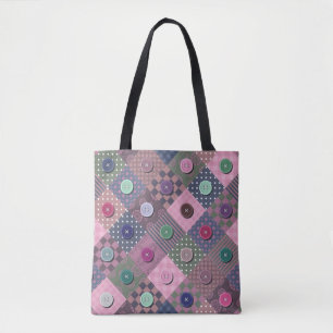 Bolso De Tela Patrón de botón único multicolor