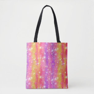 Bolso De Tela Patrón de brillo de purpurina naranja rosa