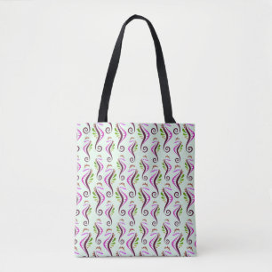 Bolso De Tela Patrón de caballitos de mar sin mar