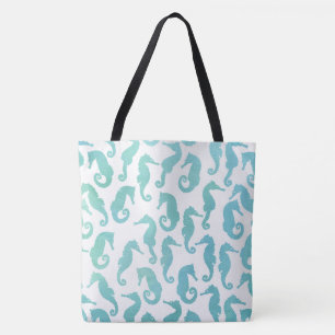 Bolso De Tela Patrón de Caballo Acuático Aqua