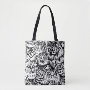 Bolso De Tela Patrón de cabeza de gato