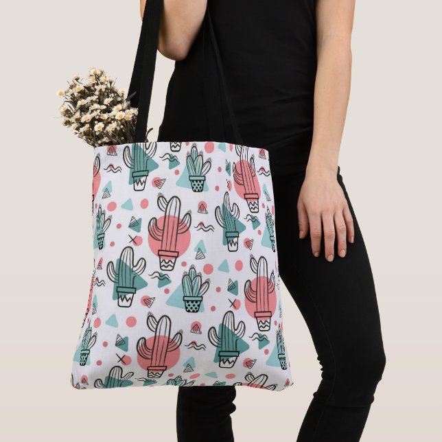 Bolso De Tela Patrón de cactus (Detalle)
