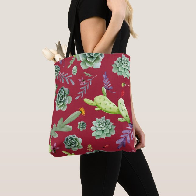 Bolso De Tela Patrón de cactus 4 (Detalle)