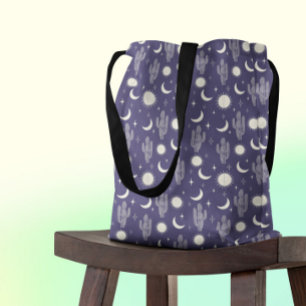 Bolso De Tela Patrón de cactus blancos