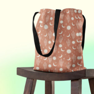 Bolso De Tela Patrón de cactus blancos