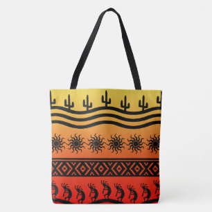 Bolso De Tela Patrón de cactus del atardecer de Ombre de Kokopel