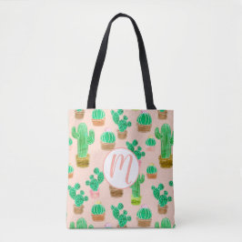Bolso De Tela Patrón de cactus pulido de mano