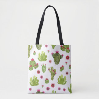 Bolso De Tela Patrón de cactus verde pintado a mano