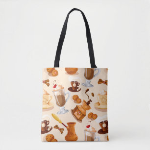 Bolso De Tela Patrón de café