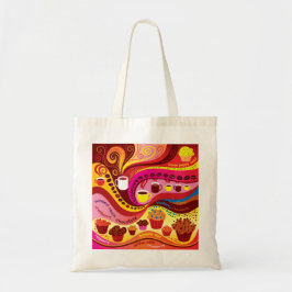 Bolso De Tela Patrón de café y muffins
