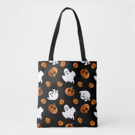 Bolso De Tela Patrón de calabaza fantasma de Halloween