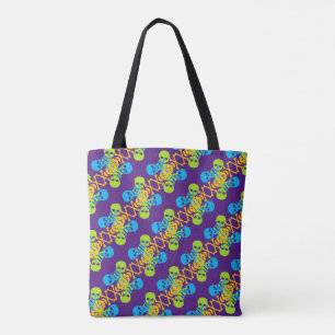 Bolso De Tela Patrón de calaveras y huesos cruzados