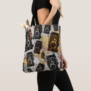 Bolso De Tela Patrón de cámara de viaje antiguo
