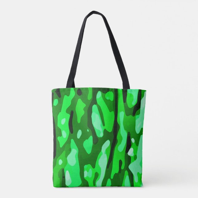 Bolso De Tela Patrón de camo verde de moda (Reverso)