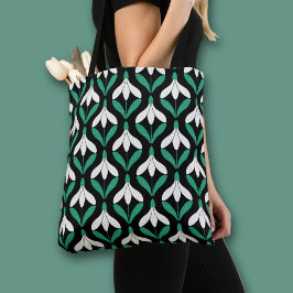 Bolso De Tela Patrón de campanilla de nieve Retro Scandi de medi