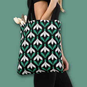 Bolso De Tela Patrón de campanilla de nieve Retro Scandi de medi