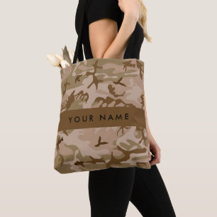 Bolso De Tela Patrón de camuflaje del desierto, su nombre, perso