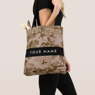 Bolso De Tela Patrón de Camuflaje del Desierto, Tu nombre, Perso