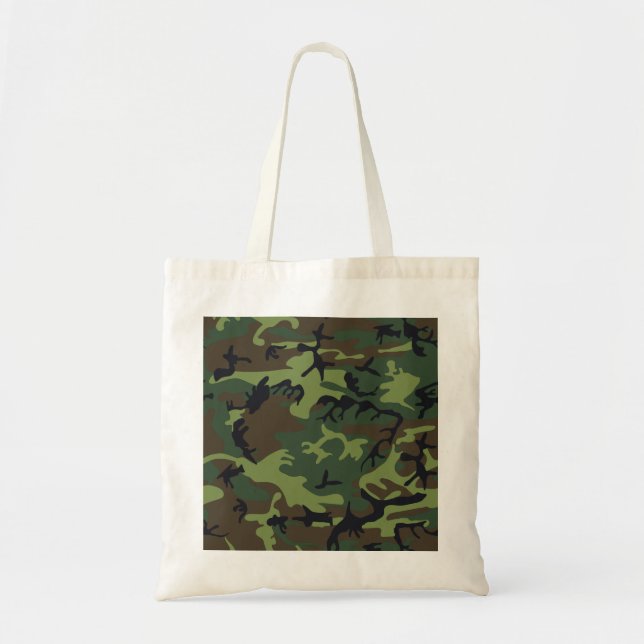 Bolso De Tela Patrón de camuflaje verde (Frente)