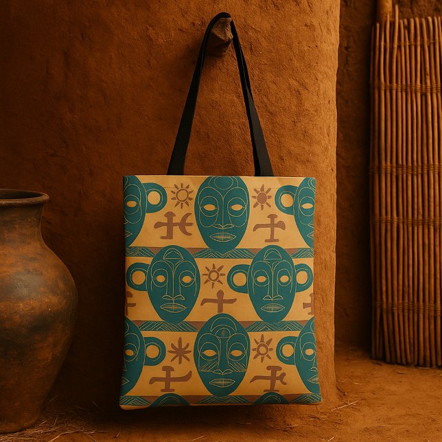 Bolso De Tela Patrón de cara étnica africana de la máscara triba (Subido por el creador)