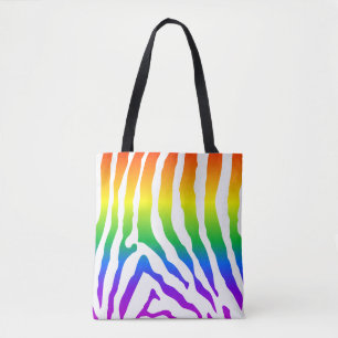 Bolso De Tela Patrón de cebra arco iris