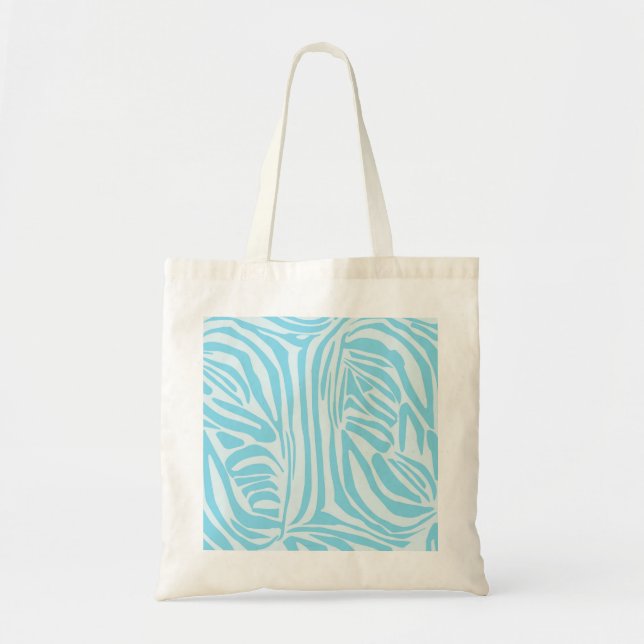 Bolso De Tela Patrón de cebra azul (Frente)