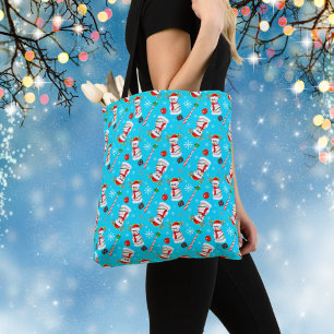Bolso De Tela Patrón de celebración de los Navidades Snowman de