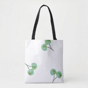 Bolso De Tela patrón de cerezas verdes