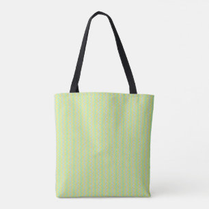 Bolso De Tela Patrón de cheurón pequeño verde y azul