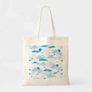 Bolso De Tela Patrón de cielo blanco soleado de nube fluffy
