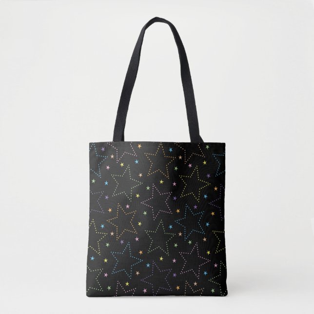 Bolso De Tela Patrón de cielo estrellado mágico colorido (Anverso)