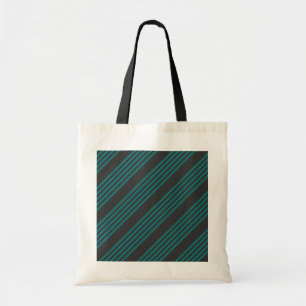 Bolso De Tela Patrón de cinco bandas verde azuladas y carbonífer