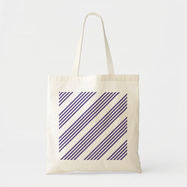 Bolso De Tela Patrón de cinco rayas ultravioleta y blanca (Frente)